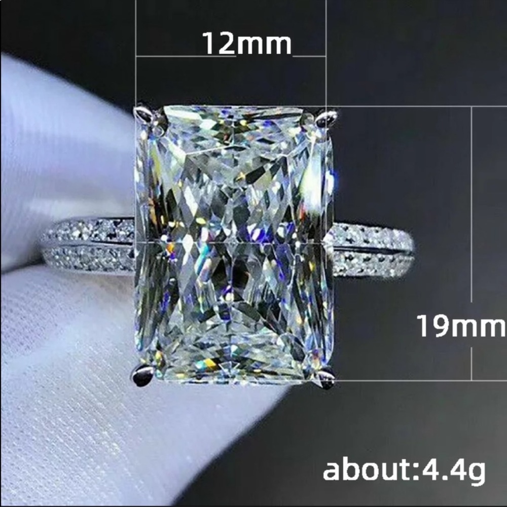 💕NWOT 925 STERLING SILVER DIAMOND HALO RING - Picture 4 of 7